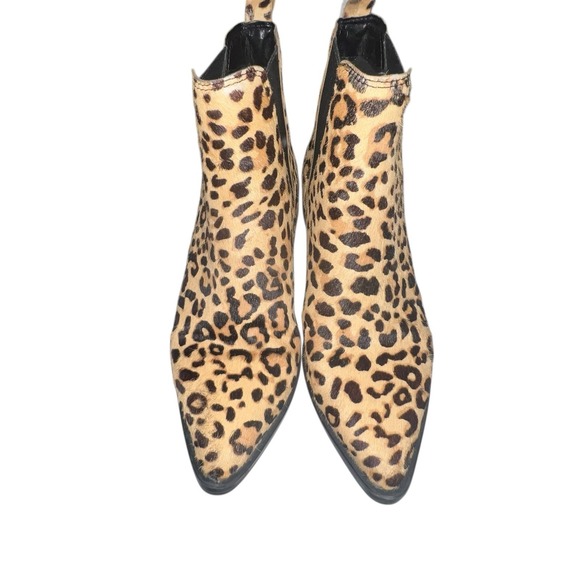 Steve Madden Womens Ankle Boots 7.5 Leopard Print Jerry Calf Hair Pull On Boots - Picture 2 of 10